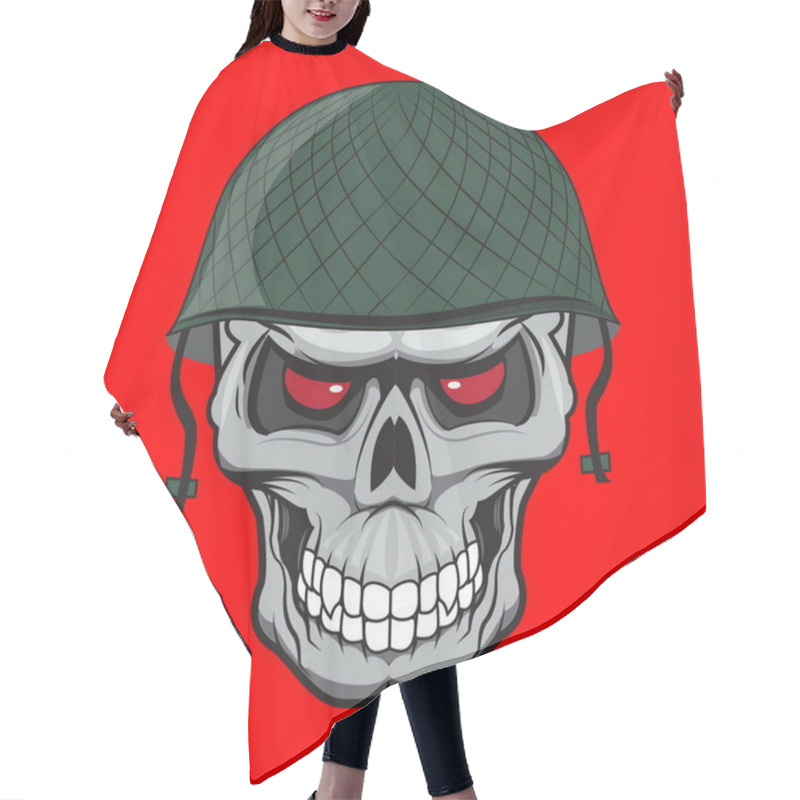 Personality  Skull Soldier Illustration Isolated Hair Cutting Cape