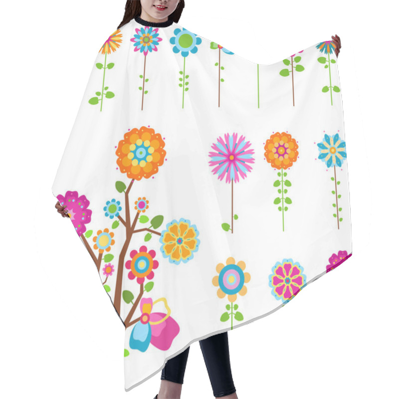 Personality  Retro Flowers Set Hair Cutting Cape