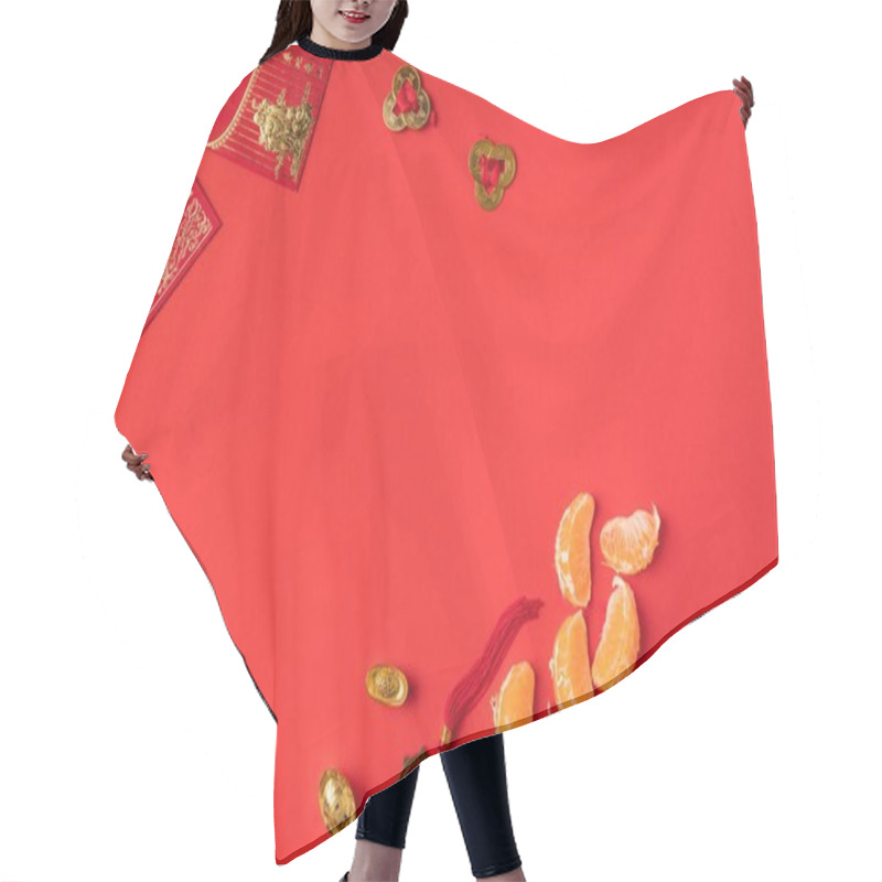 Personality  Chinese Decorations And Tangerines Hair Cutting Cape