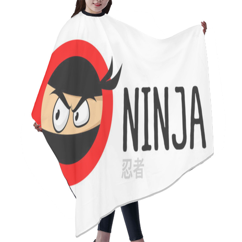 Personality  Ninja Vector Logo Icon Hair Cutting Cape