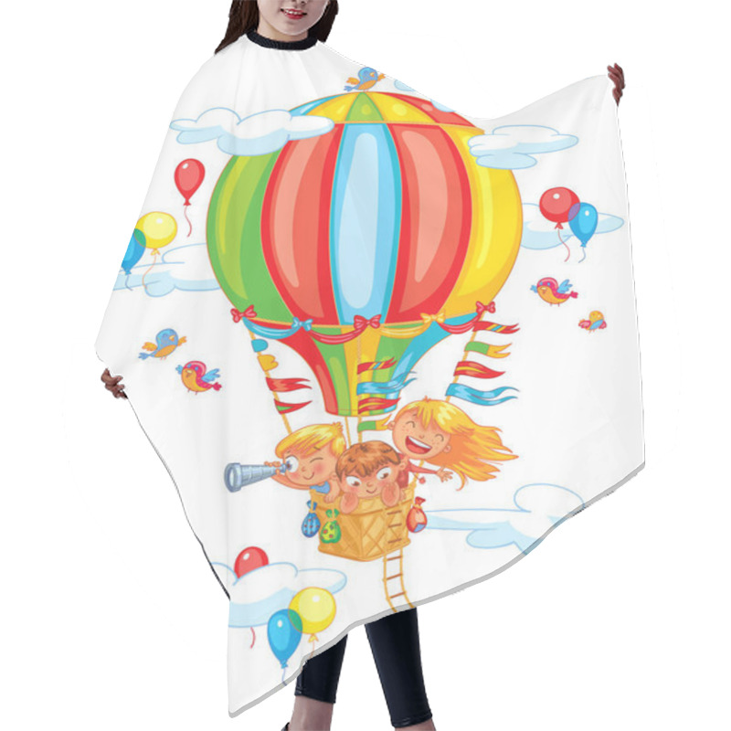 Personality  Cheerful Travel To A Hot Air Balloon Hair Cutting Cape