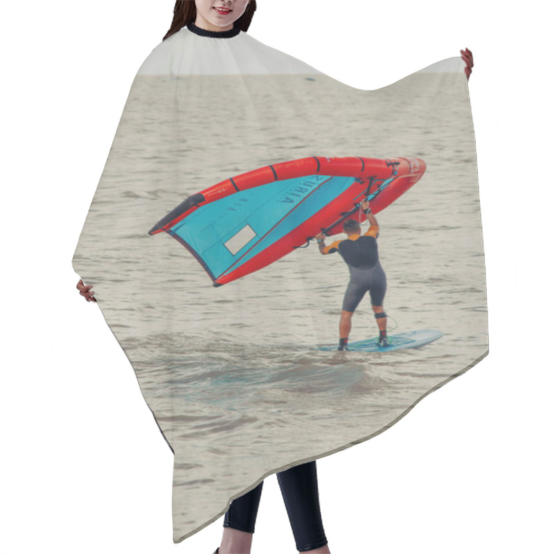 Personality  View Of Windsurfer Riding In The Sea At Summer Hair Cutting Cape