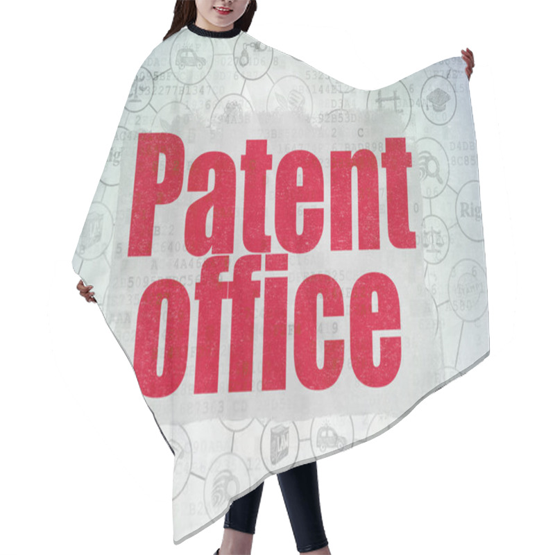 Personality  Law Concept: Patent Office On Digital Data Paper Background Hair Cutting Cape