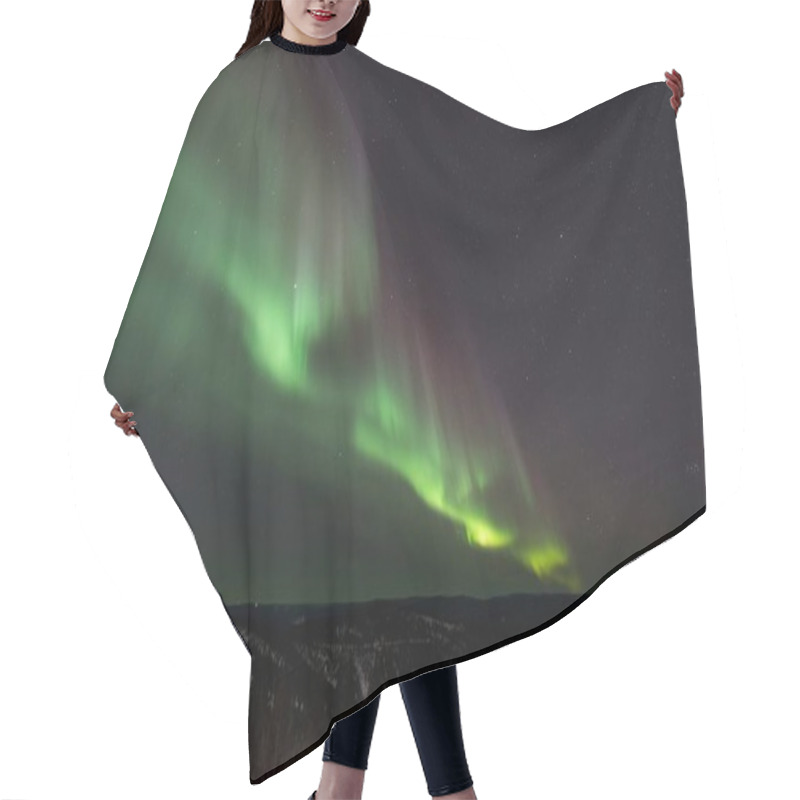 Personality  Stunning Aurora Borealis Dancing Over A Dark Winter Landscape. Hair Cutting Cape