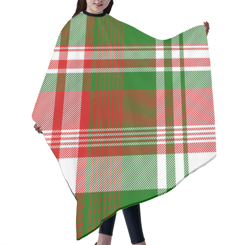 Personality  Green Red Bright Check Fabric Texture Seamless Pattern Hair Cutting Cape