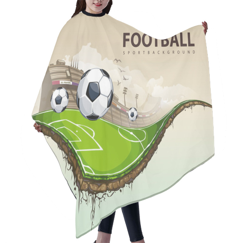 Personality  Vector Illustration Of Surreal Soccer Field Hair Cutting Cape