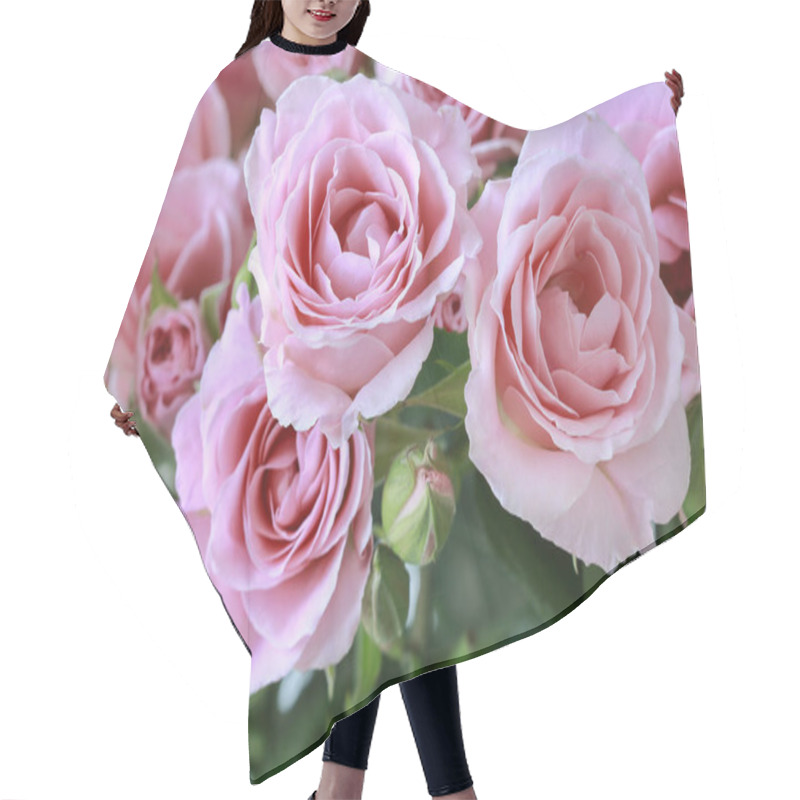 Personality  Beautiful Pink Roses Background. Hair Cutting Cape