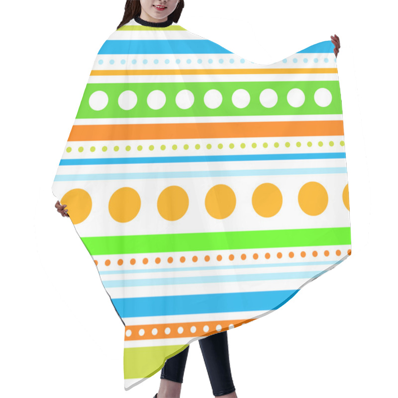 Personality  Vector Horizontal Stripes And Circles Seamless Hair Cutting Cape