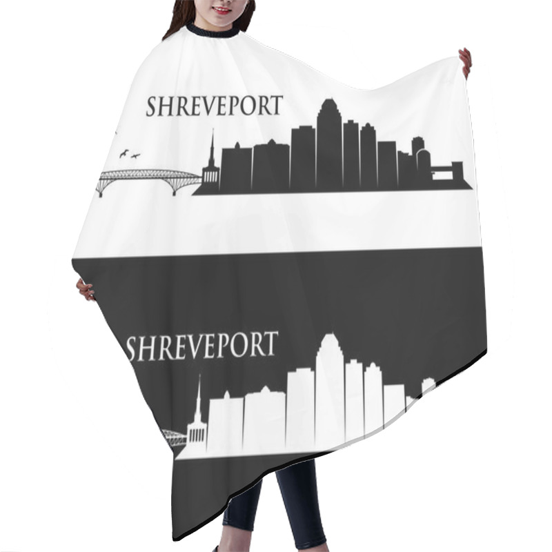 Personality  Shreveport City Skyline Buildings Vector Posters Hair Cutting Cape