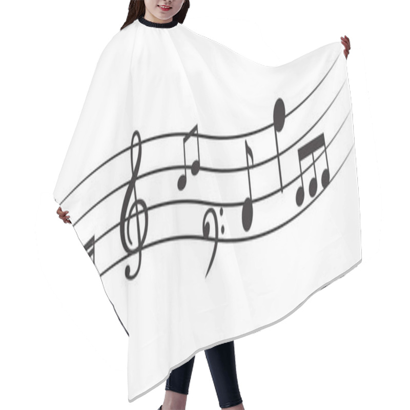 Personality  Music Note With Music Symbols Hair Cutting Cape