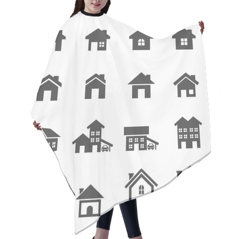 Personality  House Icon Set Hair Cutting Cape