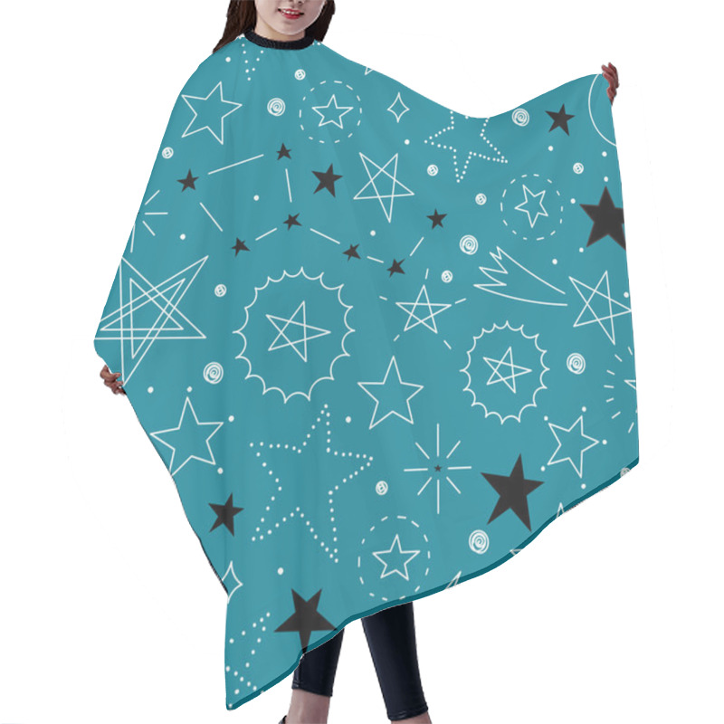 Personality  Stars Collection On Sky Hair Cutting Cape