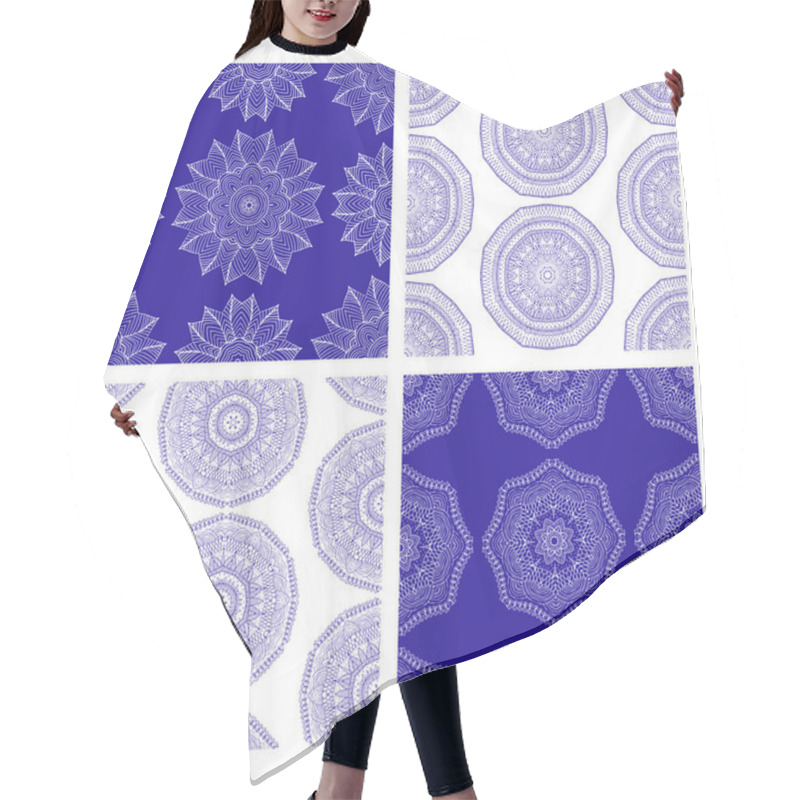 Personality  Seamless Geometric Patterns In Oriental Style Hair Cutting Cape