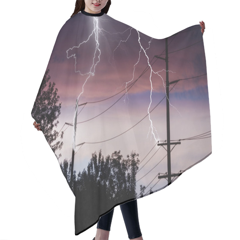 Personality  Silhouette Of Power Lines Hair Cutting Cape