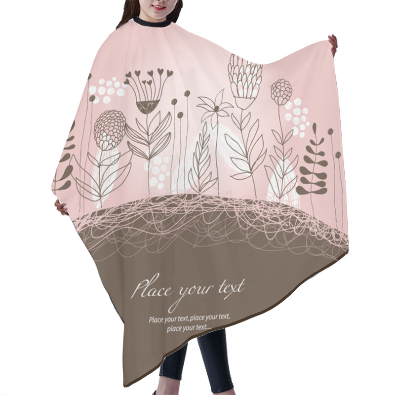 Personality  Grunge Floral Background Hair Cutting Cape