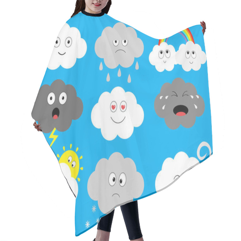 Personality  Cloud Emoji Icon Set   Hair Cutting Cape