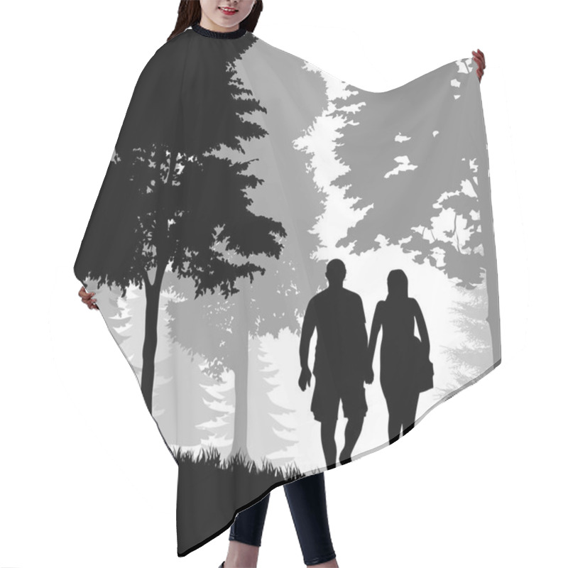 Personality  Couple In The Forest Hair Cutting Cape