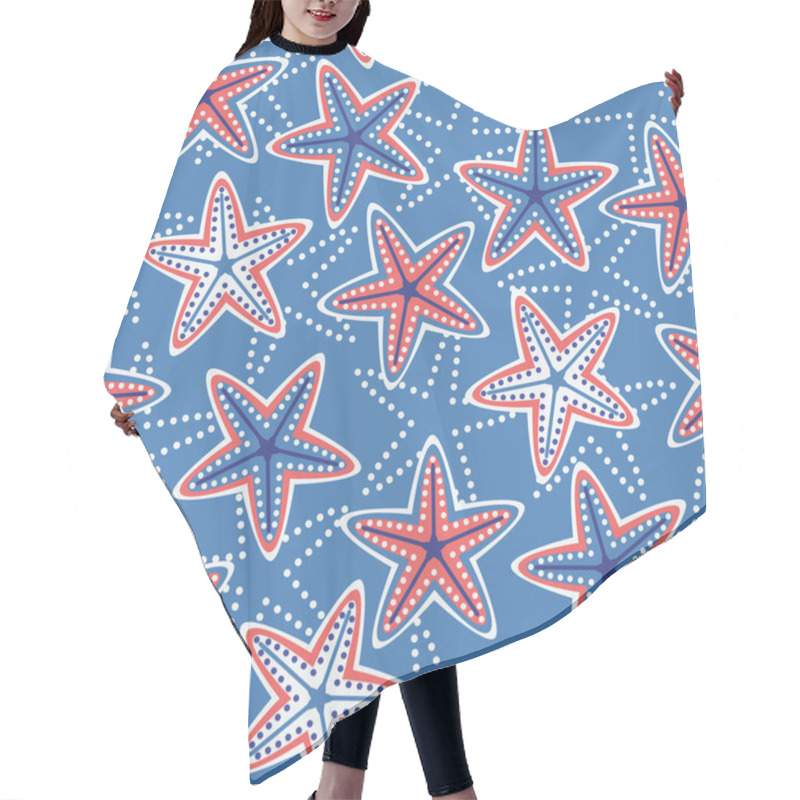 Personality  Seamless Pattern With Stars Hair Cutting Cape