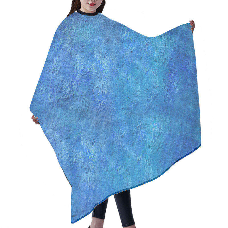 Personality  Big Blue Wall Background. Horizontal Banner Free Place. Blue Lines Texture Streaks Of Smudges Hair Cutting Cape