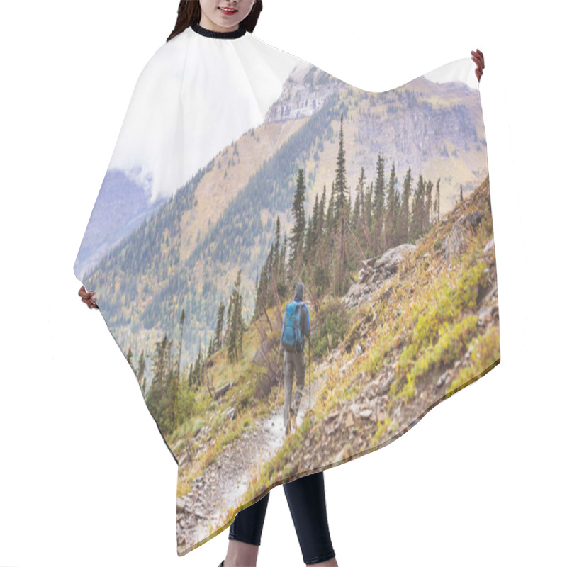 Personality  Hike In The Autumn Mountains. Fall Season Theme. Hair Cutting Cape