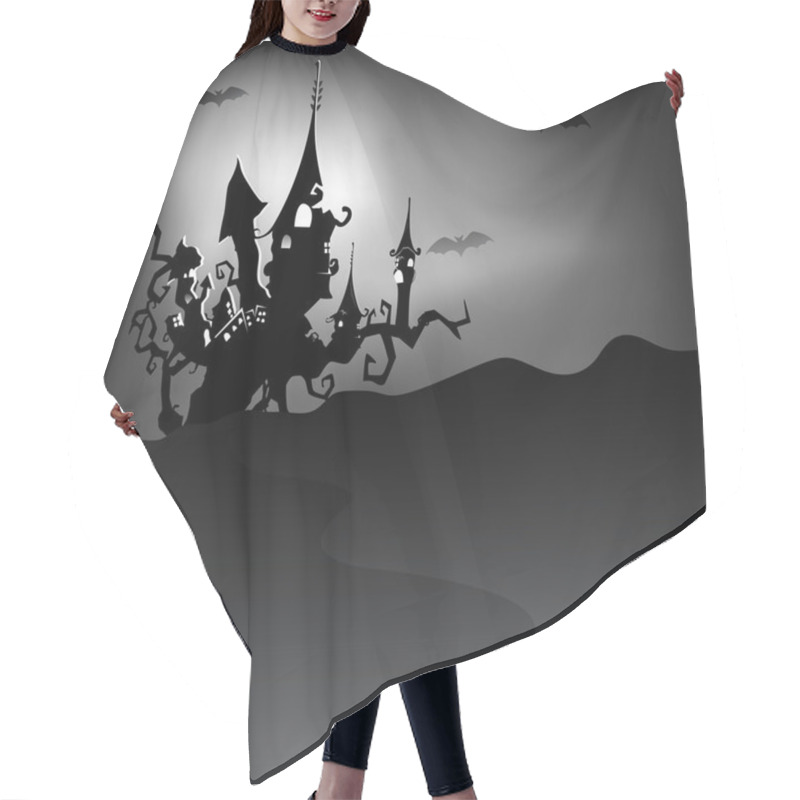 Personality  Scary Halloween Night Background. EPS 10. Hair Cutting Cape