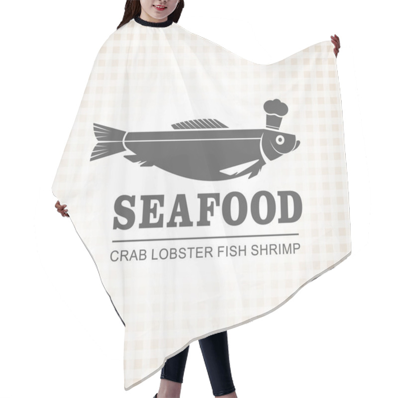 Personality  Restaurant, Fish Dishes, Seafood.Fish In K. Cook Vector Logo. Hair Cutting Cape