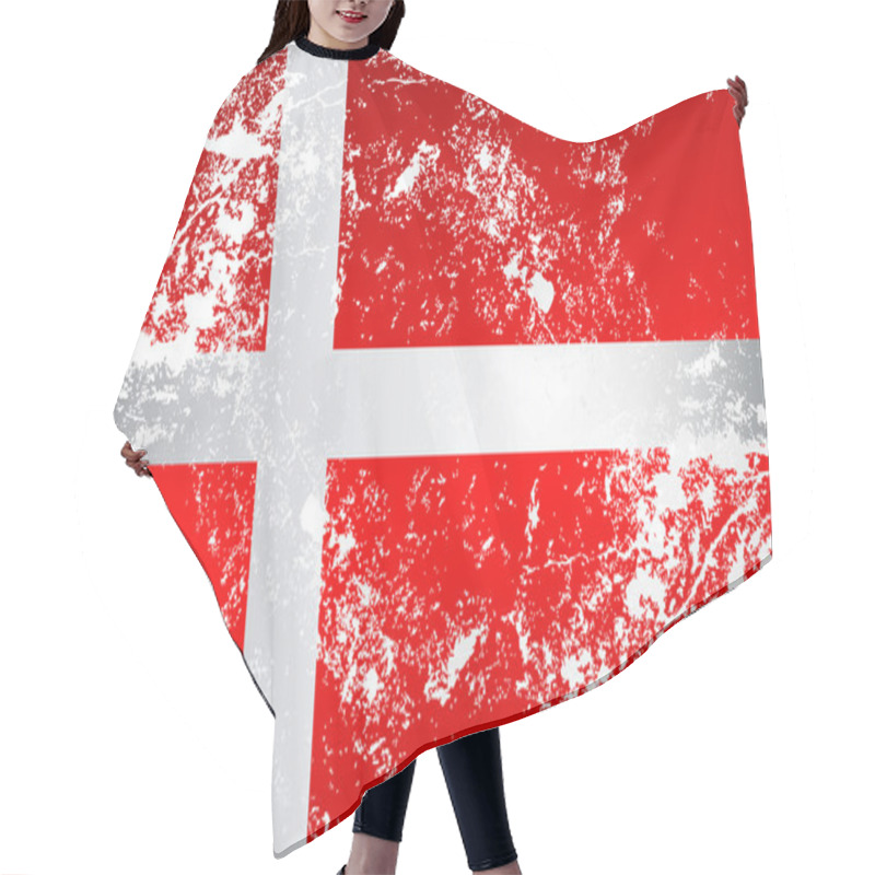 Personality  Denmark Grunge Texture Flag hair cutting cape