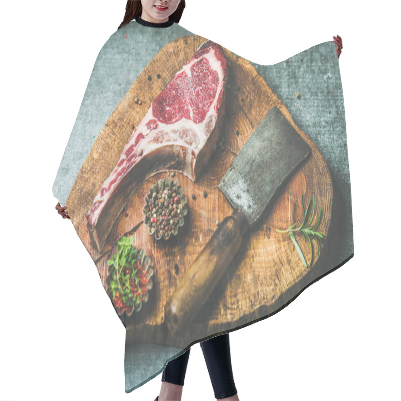 Personality  Raw Beef Rib Eye Steak  Hair Cutting Cape