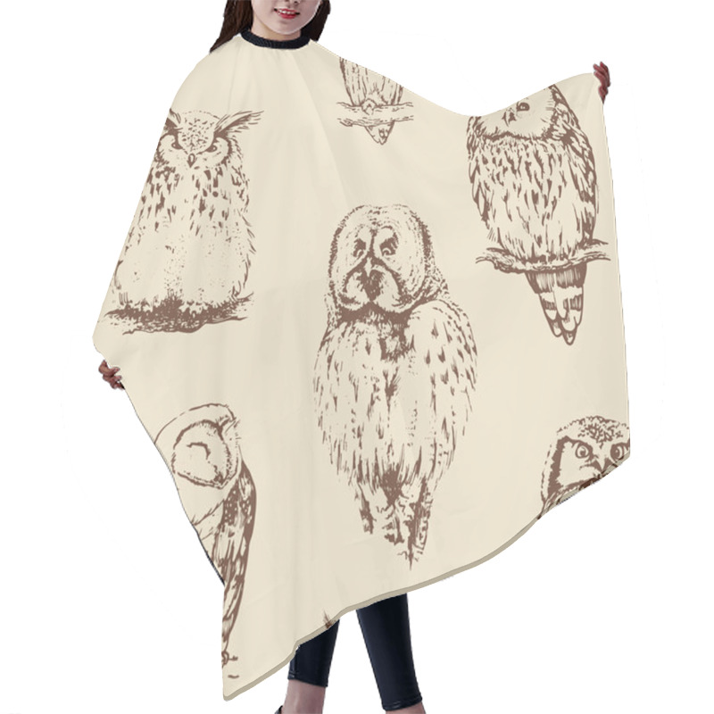 Personality  Different Owls Collection. Hair Cutting Cape