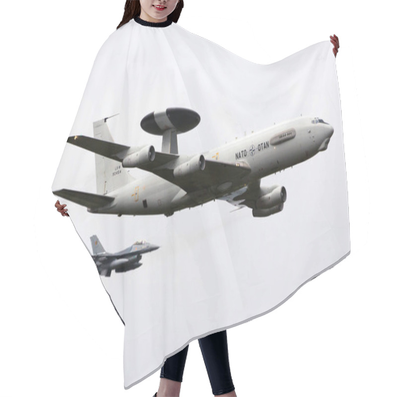 Personality  KLEINE BROGEL, BELGIUM - SEP 13, 2014: NATO Boeing E-3 Sentry AW Hair Cutting Cape