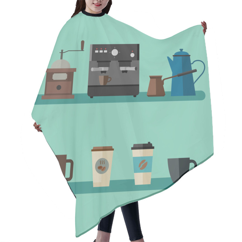 Personality  Coffee Flat Banner Hair Cutting Cape