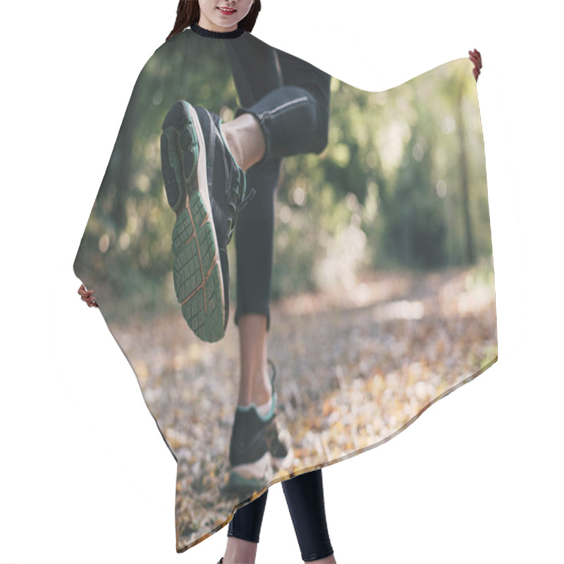 Personality  Female Person Running In The Nature In Autumn Hair Cutting Cape