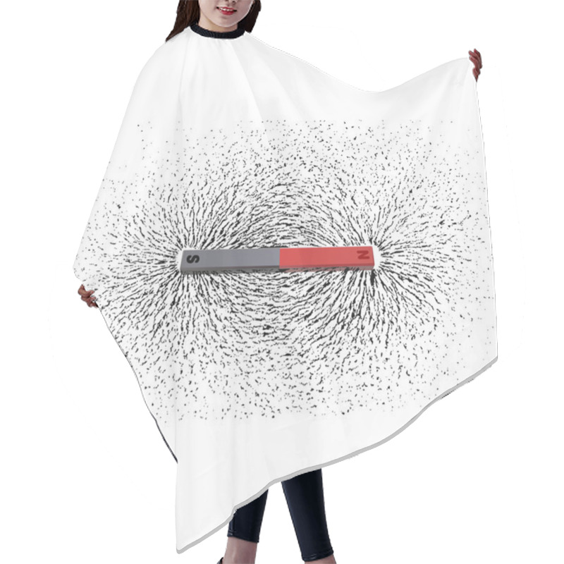 Personality  Iron Filings Around A Magnet Hair Cutting Cape