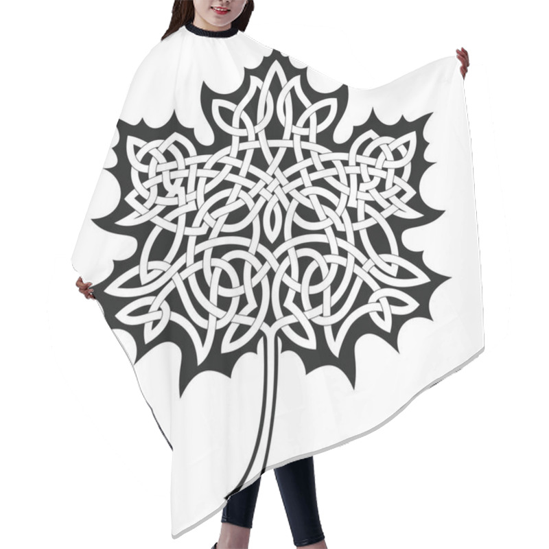 Personality  Maple Leaf With Celtic Ornament. Hair Cutting Cape