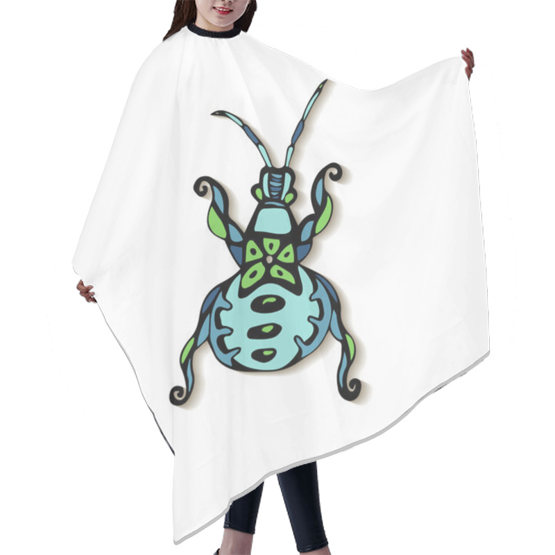 Personality  Hand Drawn Creativity Beetle, Insect. Hair Cutting Cape