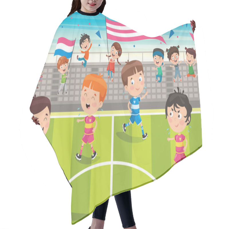 Personality  Little Children Playing Football Outside Hair Cutting Cape