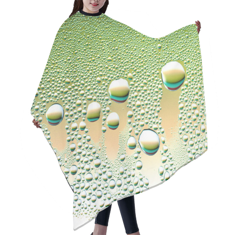 Personality  Water Droplets On Green Glass Wall  Hair Cutting Cape