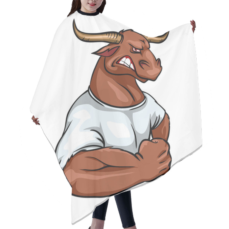 Personality  Bull Mascot, Team Logo Hair Cutting Cape