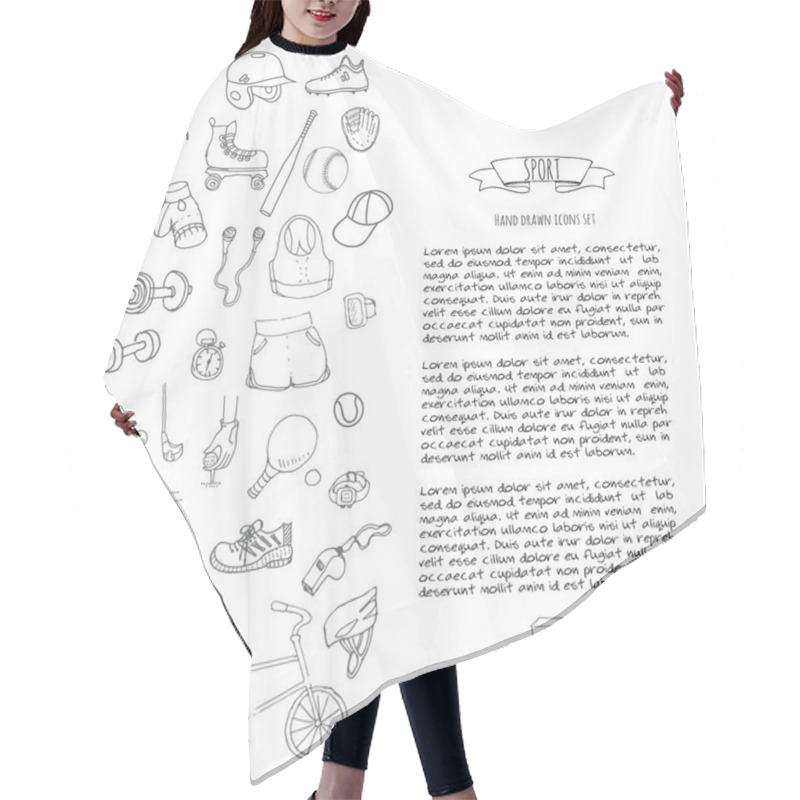 Personality  Sport Icons Set Hair Cutting Cape