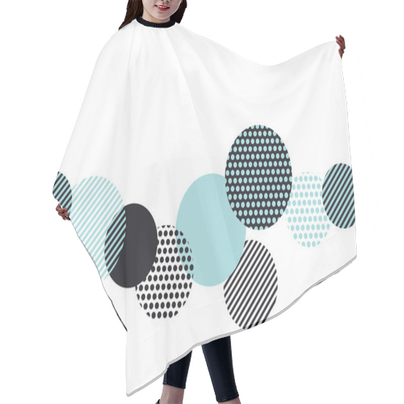 Personality  Blue And Black Abstract Geometry Pattern. Modern Geometric Motif Hair Cutting Cape