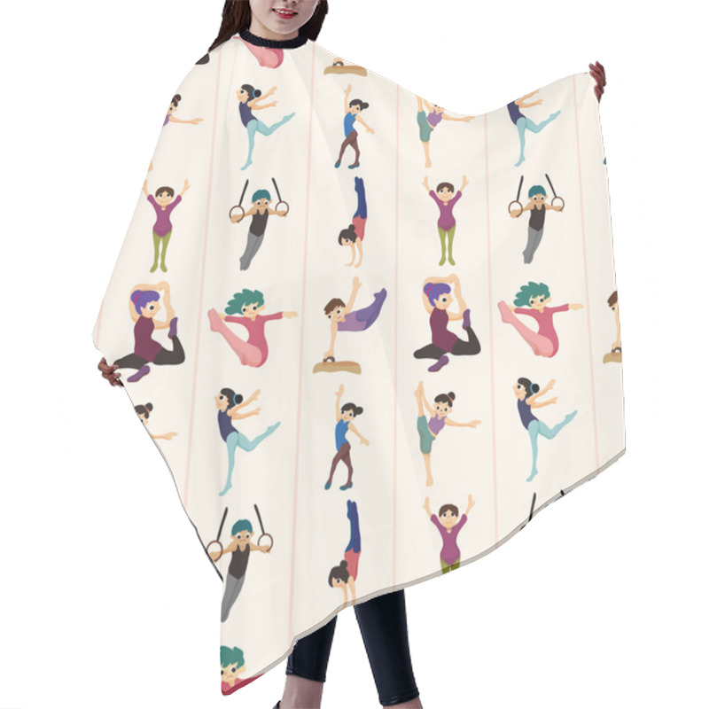 Personality  Gymnastics Seamless Pattern Hair Cutting Cape