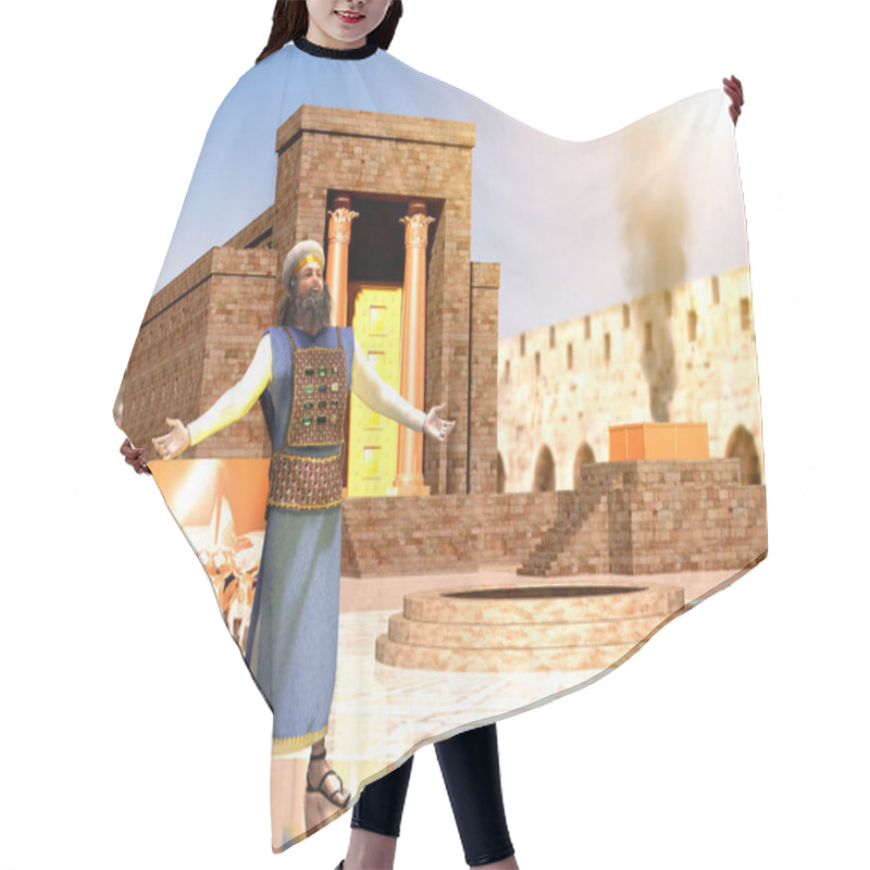 Personality  Biblical Jewish Priest Standing In Front Of King Solomon's Templ Hair Cutting Cape