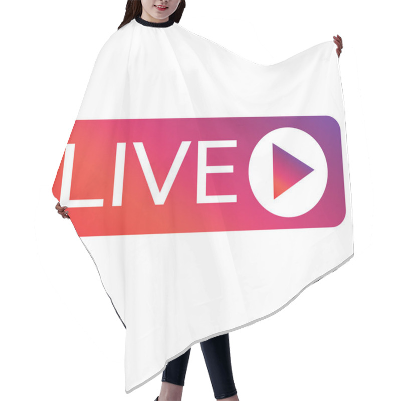 Personality  Live Streaming Online Sign Vector Design Hair Cutting Cape