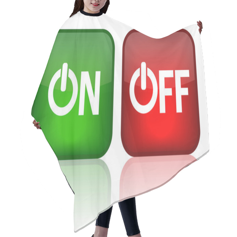 Personality  Vector On Off Web Buttons Hair Cutting Cape