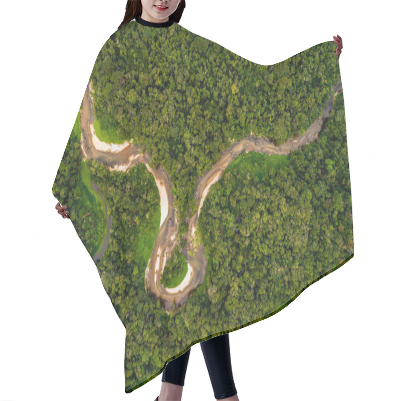 Personality  Aerial View Of Amazon Rainforest, South America Hair Cutting Cape