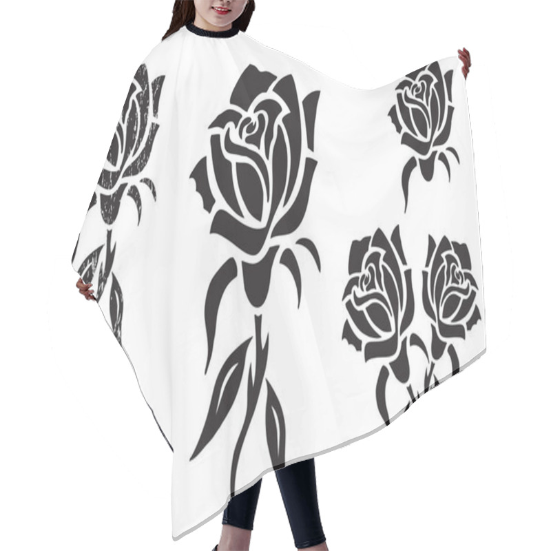 Personality  Black Rose Hair Cutting Cape