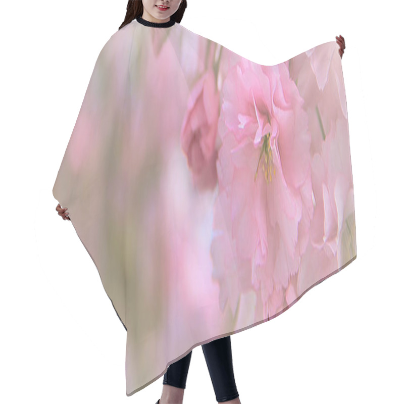 Personality  Beautiful Soft Pink Cherry Blossoms Hair Cutting Cape