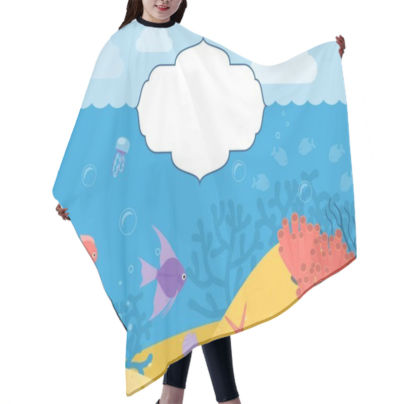 Personality  Underwater Background. Background With Marine Animals. Hair Cutting Cape