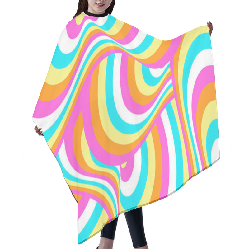 Personality  Psychedelic Groovy Background. Vector Illustration. Hair Cutting Cape