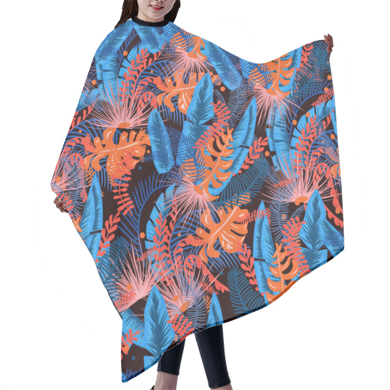 Personality  Dark Jungle Leaves Pattern Hair Cutting Cape